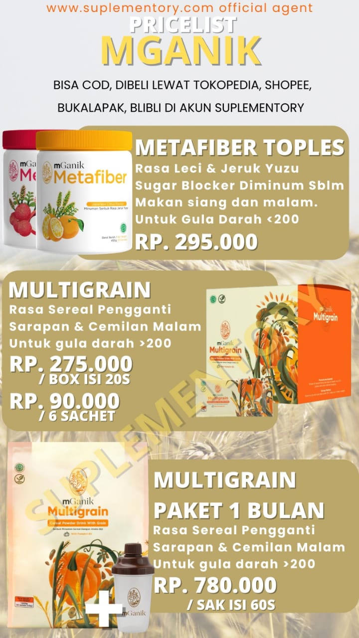daftar harga mganik multigrain metafiber yuzu jeruk leci 1 bulan 6 sachet